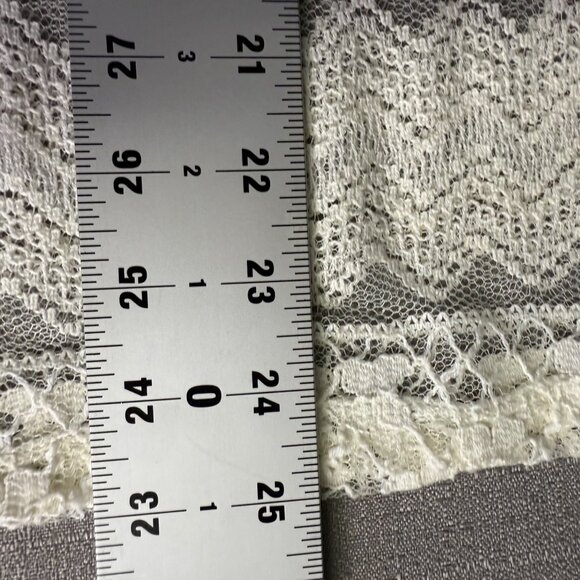 Ariat Womens Large Ivory Suede Trim Lace Top Boho Western Layer Rodeo Casual - Picture 8 of 11